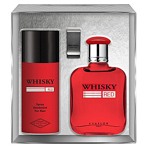 НАБОР EVAFLOR Whiskey Red EDT спрей 100мл + DEO спрей 150мл + КЛИП