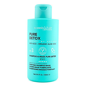 SOMNIS&amp;HAIR šampūnas ir kaukė 2 in 1 Purifying Detox detoksikuojantis šampūnas ir plaukų kaukė 250 ml