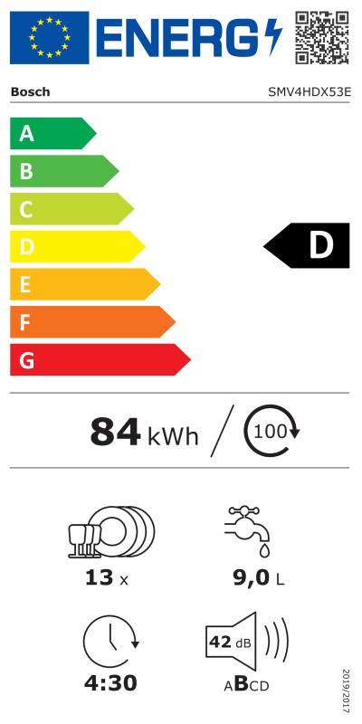 Lebūvējamā trauku Bosch Serie 4 SMV4HDX53E