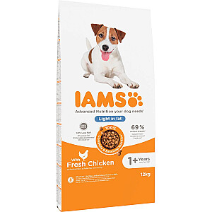 IAMS Vitality Adult Light in tauki - sausā barība suņiem ar lieko svaru - 12 kg