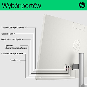 HP AIO 24-cr0011nw i5-1335U 23,8 дюйма FHD AG IPS 16 ГБ DDR4 3200 SSD512 Intel Iris Xe Graphics Win11 2Y корпус белый