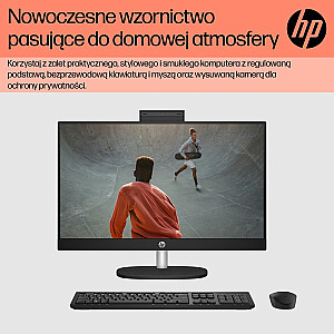 HP AIO 24-cr0008nw Athlon Silver 7120U 23,8 collas FHD AG IPS 8 GB_DDR SSD5256 Radeon 610M Win11 2Y futrālis, balts