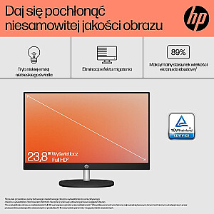 HP AIO 24-cr0008nw Athlon Silver 7120U 23,8 collas FHD AG IPS 8 GB_DDR SSD5256 Radeon 610M Win11 2Y futrālis, balts