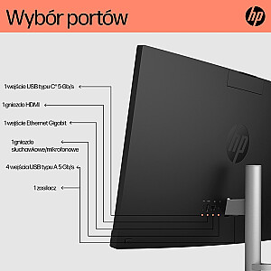 HP AIO 24-cr0005nw Ryzen 5 7520U 23,8 дюйма FHD AG IPS 8 ГБ_DDR5 SSD512 Radeon 610M Win11 2 года в корпусе, белый