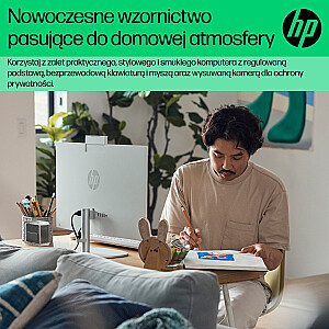 HP AIO 24-cr0015nw i3-N300 23,8 дюйма FHD AG IPS 8 ГБ DDR4 3200 SSD256 Intel UHD Graphics Win11 2 года в корпусе, белый