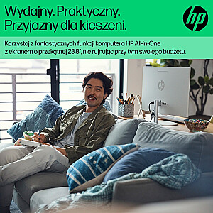 HP AIO 24-cr0015nw i3-N300 23,8 дюйма FHD AG IPS 8 ГБ DDR4 3200 SSD256 Intel UHD Graphics Win11 2 года в корпусе, белый