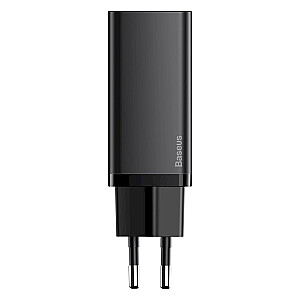 Baseus GaN CCGAN2L-B01 Tīkla Lādētājs USB / USB-C / 65W / 5A / Quick Charge 3.0 Melns