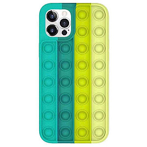 Fusion Pop it silikona aizsargapvalks Apple iPhone 12 Pro Max dzeltens - zaļš