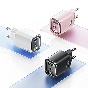 Ładowarka sieciowa 30W GaN LED USB+USB-C CC229 Fast Charging czarna 