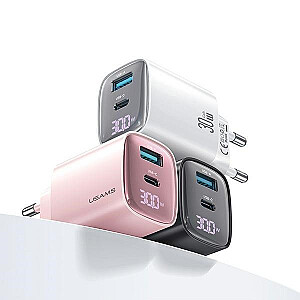 Ładowarka sieciowa 30W GaN LED USB+USB-C CC229 Fast Charging czarna 