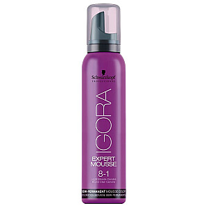 SCHWARZKOPF PROFESSIONAL Igora Expert Mousse matu krāsošanas putas 8-1 Light Ash Blonde 100ml