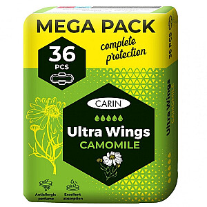 Higiēnas paketes ar spārniem CARIN Camomile Ultra Wings 36 gab.