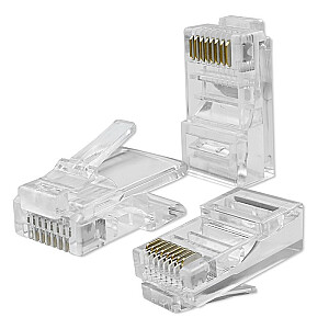 Проходной разъем RJ45 | CAT5e | УТП | Пройти через | Позолоченные контакты | 100 штук 