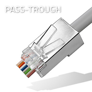 Проходной разъем RJ45 | CAT5e | FTP | Прохождение | Позолоченные контакты | 100 штук 