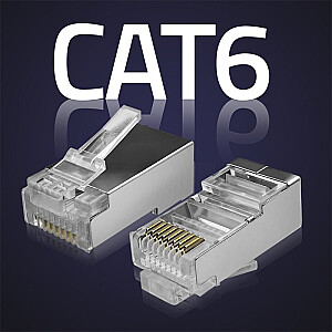 Wtyk przelotowy złącze RJ45 | CAT6 | FTP | Pass Through |  Pozłacane styki | 100 sztuk 