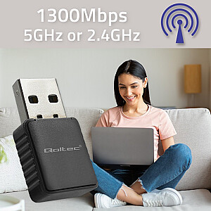 Беспроводной адаптер Сверхбыстрый DUAL mini WiFi 2 x 2dBi Standard AC | 1300 Мбит/с 