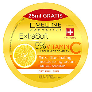 EVELINE Extra Soft Крем для лица с 5% витамином С для дня и ночи 200мл