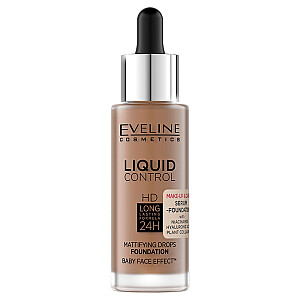 EVELINE Liquid Control HD makiažo pagrindas veidui su lašintuvu 065 Toffee 32 ml