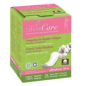 MASMI Silver Care Organic Cotton Pantyliners itin ploni organinės medvilnės higieniniai įklotai 24 vnt.