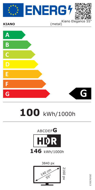 TV Kiano Elegance 55 collu 4K, D-LED, Android 11, DVB-T2