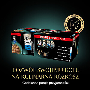 SHEBA Sauce Collection Zivju garšu kolekcija - mitrā kaķu barība - 40x85 g