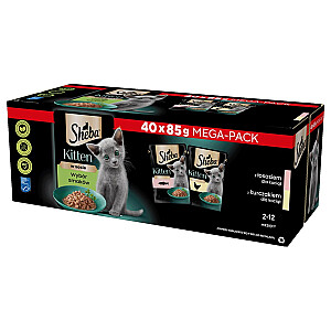 SHEBA Kitten Selection of Flavors in Sauce - влажный корм для кошек - 40x85 г