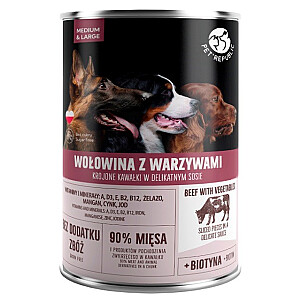 PET REPUBLIC Pieaugušo vidēja un liela liellopu gaļa ar dārzeņiem - mitrā suņu barība - 1250 g