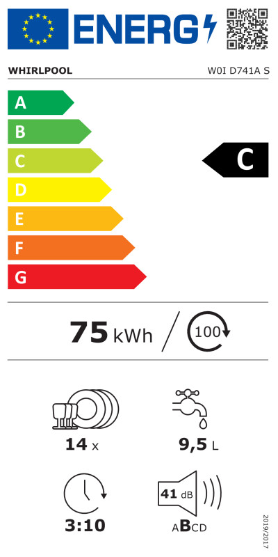 Iebūvējamā trauku Whirlpool W0I D741A S