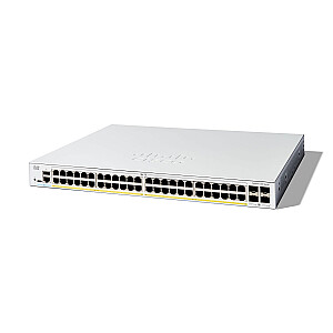 Управляемый коммутатор Cisco Catalyst 1300-48P-4X, 48 портов GE, PoE, 4x10GE SFP+, ограниченная пожизненная защита (C1300-48P-4X)