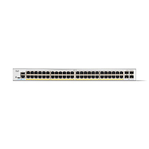 Управляемый коммутатор Cisco Catalyst 1300-48P-4X, 48 портов GE, PoE, 4x10GE SFP+, ограниченная пожизненная защита (C1300-48P-4X)