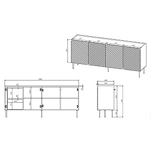 4D2SZ ONDA комод 200x45xH85 зеленый