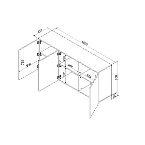 Kumode Cama 3D ALMA 180x41,5xH90 kašmira