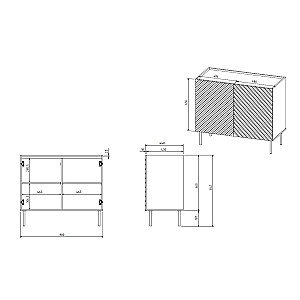 2D kumode ONDA 98x45x85 melna