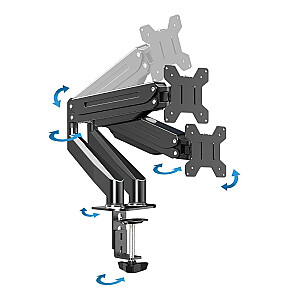 Esperanza ERW020 gāzes galddatora kronšteins diviem monitoriem 17-27&#39;&#39; līdz 6 kg