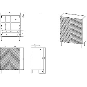 Grāmatu skapis 2D2SZ ONDA 98x45xH127 zaļš)