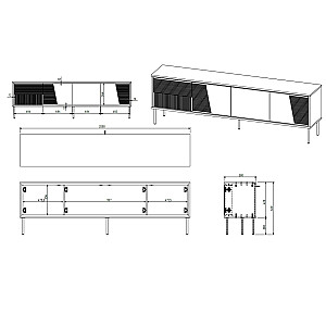 RTV skapis ABI 4D 200x38x62 balts matēts