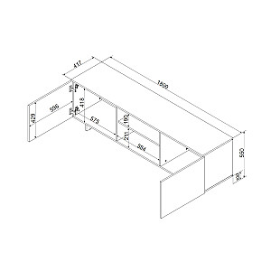 Cama 2D1P RTV шкаф ALMA 180x41.5xH55 кашемир