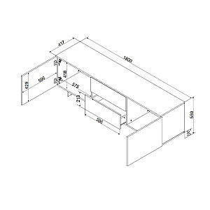 Skapis Cama RTV 2D2S ALMA 180x41.5xH55 kašmira