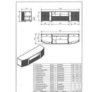 Шкаф Cama RTV MICHELLE 178x35-47xH48 черный/дуб викинг