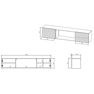 Cama RTV шкаф TULA 183x35x37 белый матовый + черный камин