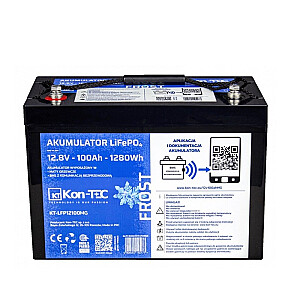 LiFePO4 akumulators - Kon-TEC (12,8 V) 100 Ah apsildes paklājiņi