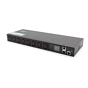 Удлинитель SMART PDU 1U, розетка IEC320 C20 16A/250V, 8 розеток C13, 16A