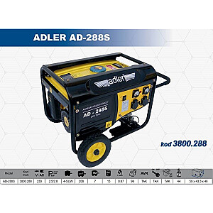 ĢENERATORA KOMPLEKTS ADLER 2.8KW / AD-288S