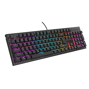 SPĒĻU KLASTATŪRAS GENESIS THOR 303 CZ/SK RGB FONA APGAISMOJUMA MEHĀNISKAIS KLUSMAIS SLĒDZIS MELNS HOT