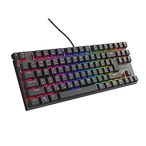 SPĒĻU KLASTASTŪRAS GENESIS THOR 303 TKL CZ/SK RGB FONA GAISMAS MEHĀNISKAIS Klusuma slēdzis, melns