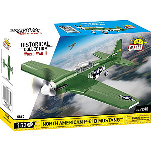 COBI 5860 vēsturiskā kolekcija Ziemeļamerikas P-51 Mustang Otrā pasaules kara — amerikāņu viena dzinēja iznīcinātājs, 152 gabali