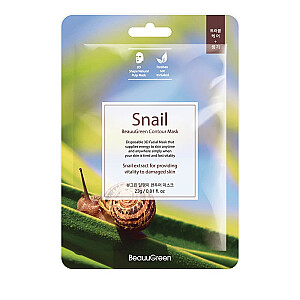 BEAUUGREEN Snail Contour Mask Korėjietiška kaukė su sraigių gleivėmis 23ml