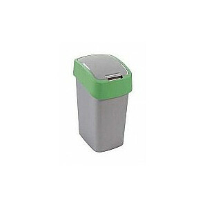 Урна для мусора Flip Bin 10L серебристо-зеленая