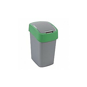 Урна для мусора Flip Bin 50L серебристо-зелёная