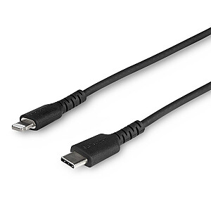 USB C KABELIS - ZIBENS/MELNS - ARAMĪDA ŠĶIEDRAS